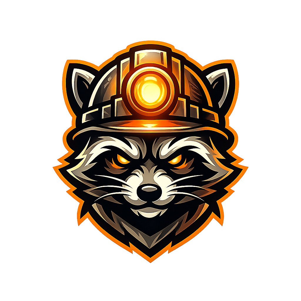 MinerTown Mascot Raccoon